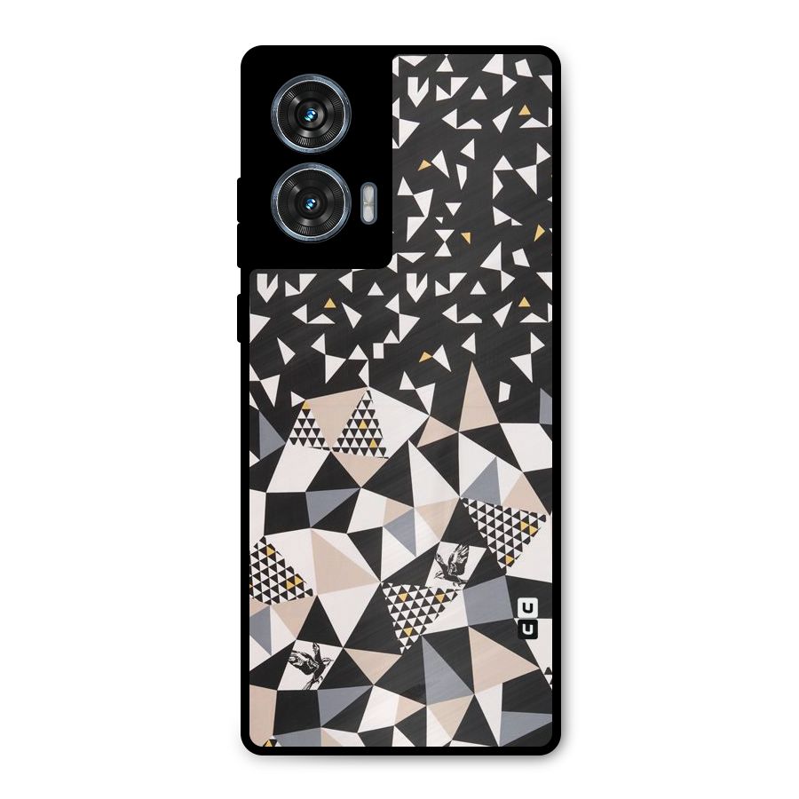 Abstract Varied Triangles Metal Back Case for Motorola Edge 50 Fusion