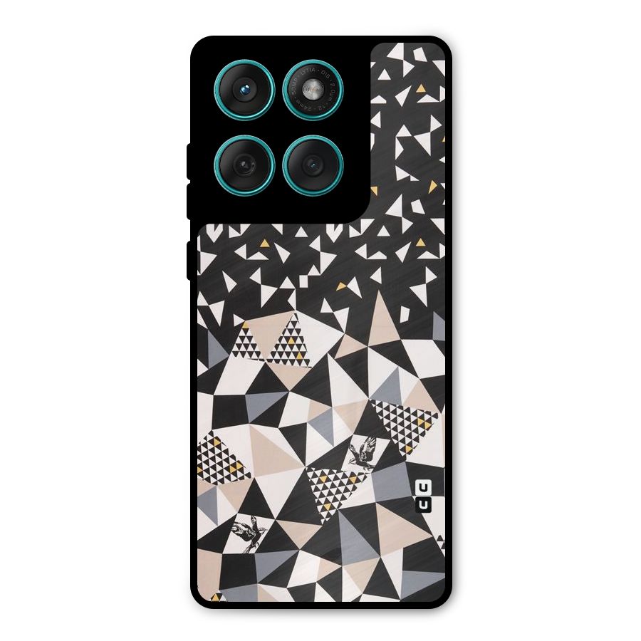 Abstract Varied Triangles Metal Back Case for Motorola Edge 60