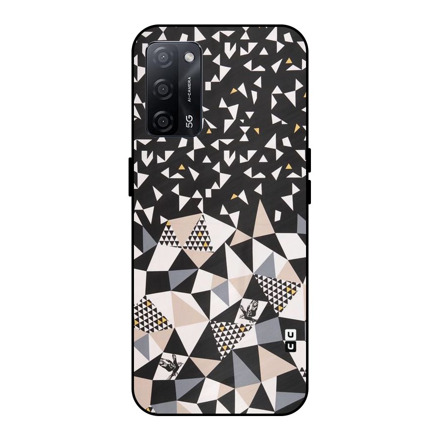 Abstract Varied Triangles Metal Back Case for Oppo A53s 5G
