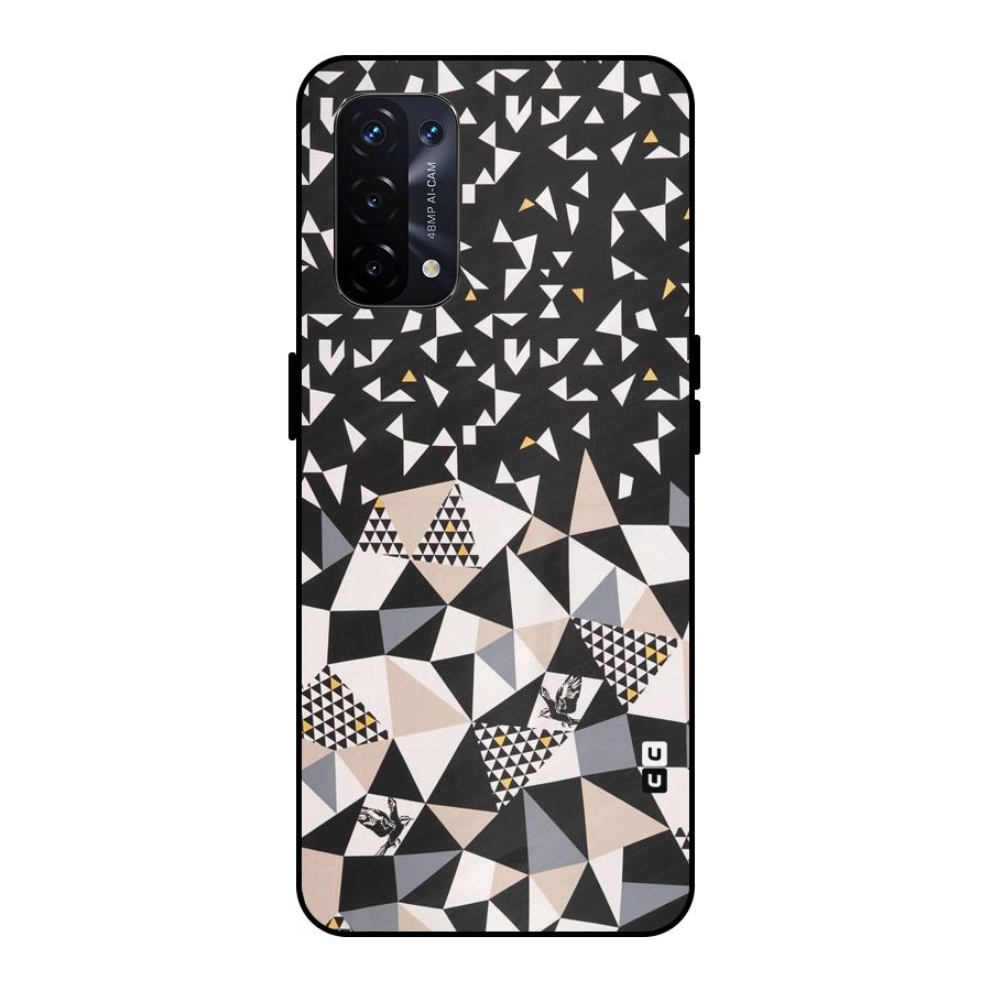 Abstract Varied Triangles Metal Back Case for Oppo A74 5G
