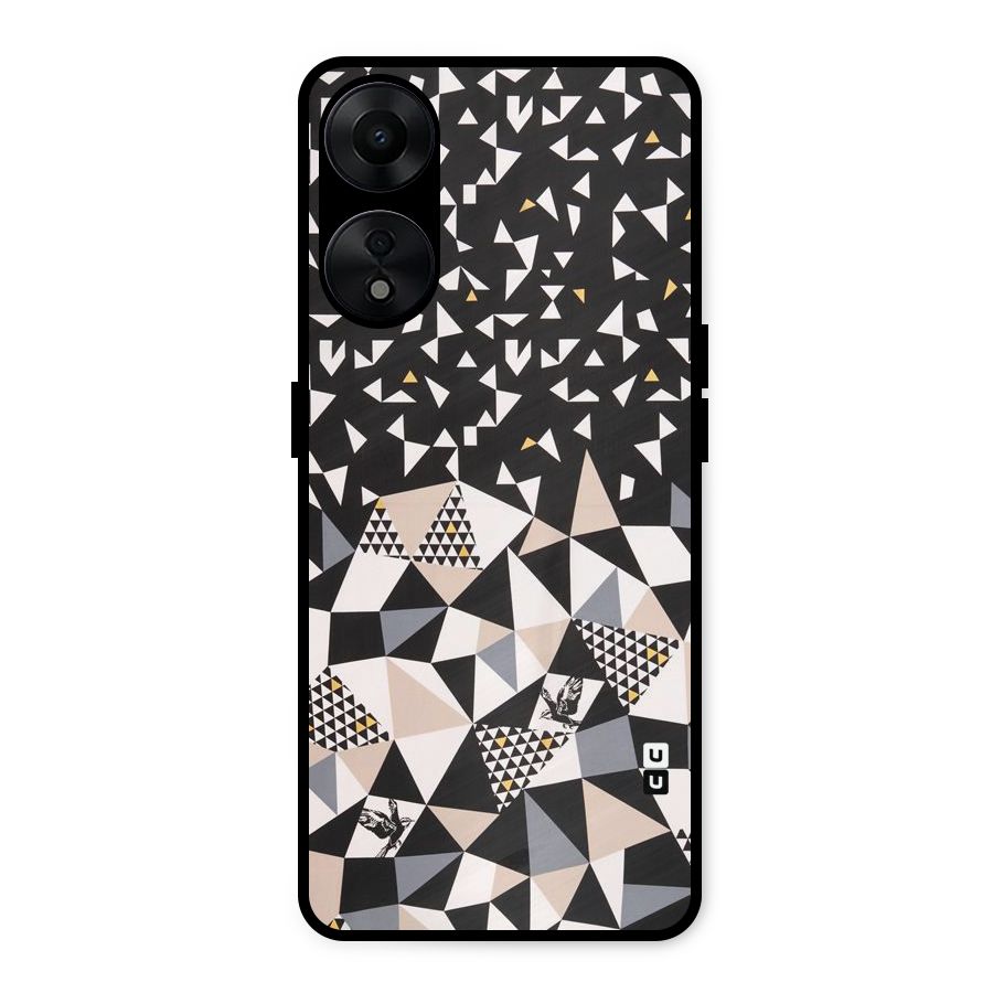 Abstract Varied Triangles Metal Back Case for Oppo A78 5G