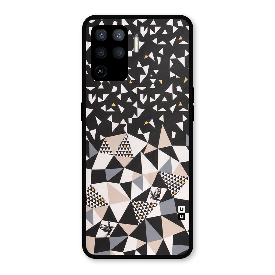Abstract Varied Triangles Metal Back Case for Oppo F19 Pro