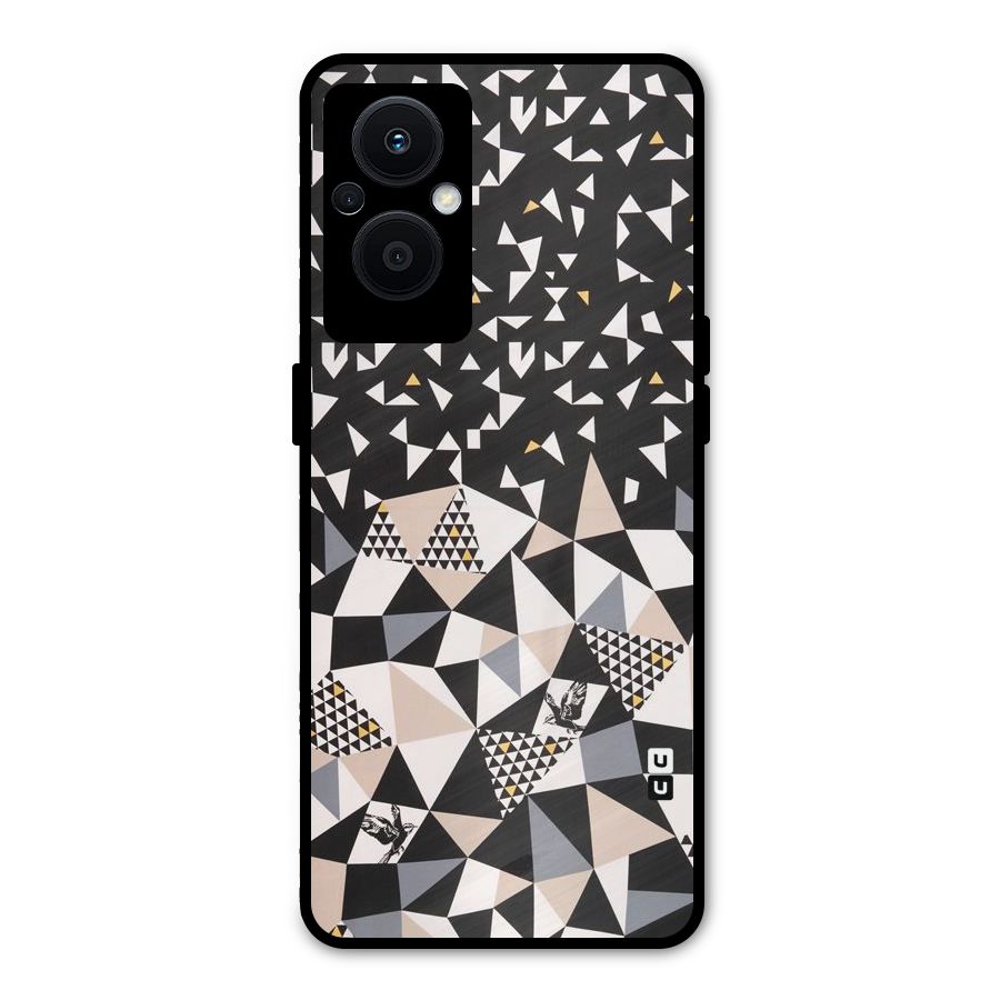 Abstract Varied Triangles Metal Back Case for Oppo F21s Pro 5G