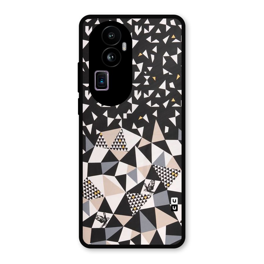 Abstract Varied Triangles Metal Back Case for Oppo Reno10 Pro Plus