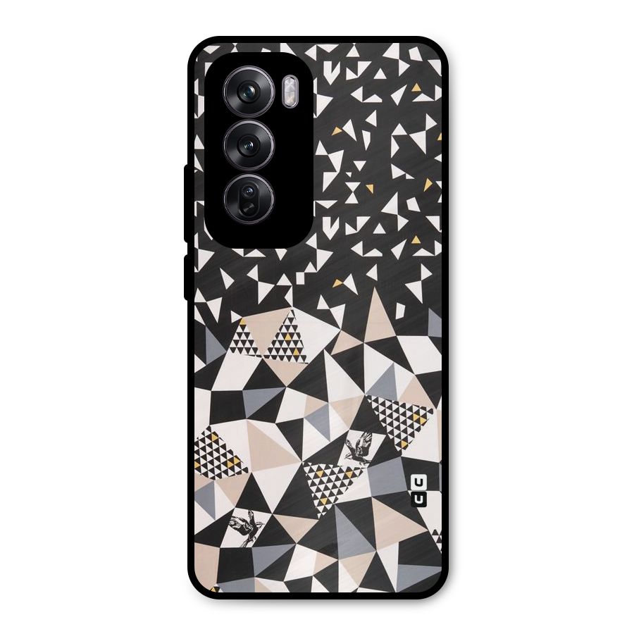Abstract Varied Triangles Metal Back Case for Oppo Reno12 Pro
