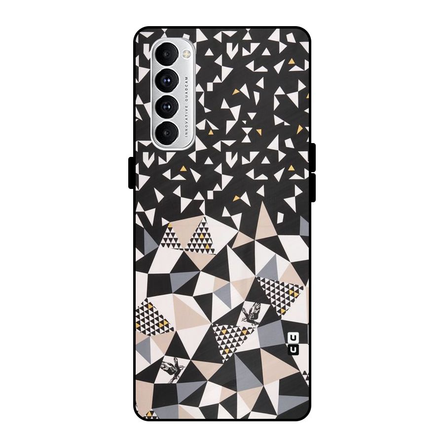 Abstract Varied Triangles Metal Back Case for Oppo Reno4 Pro