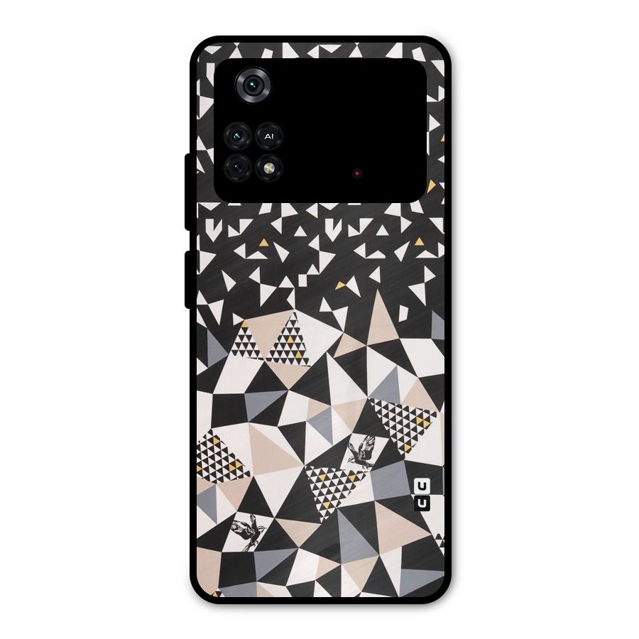 Abstract Varied Triangles Metal Back Case for Poco M4 Pro 4G