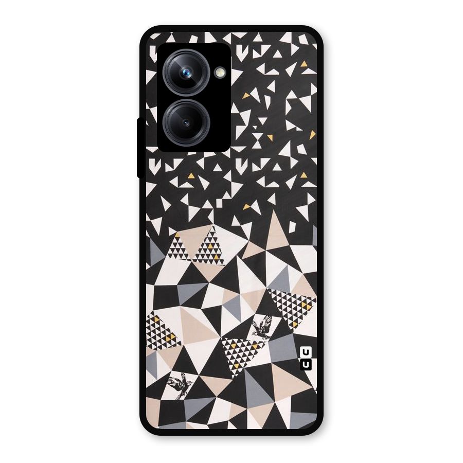Abstract Varied Triangles Metal Back Case for Realme 10 Pro
