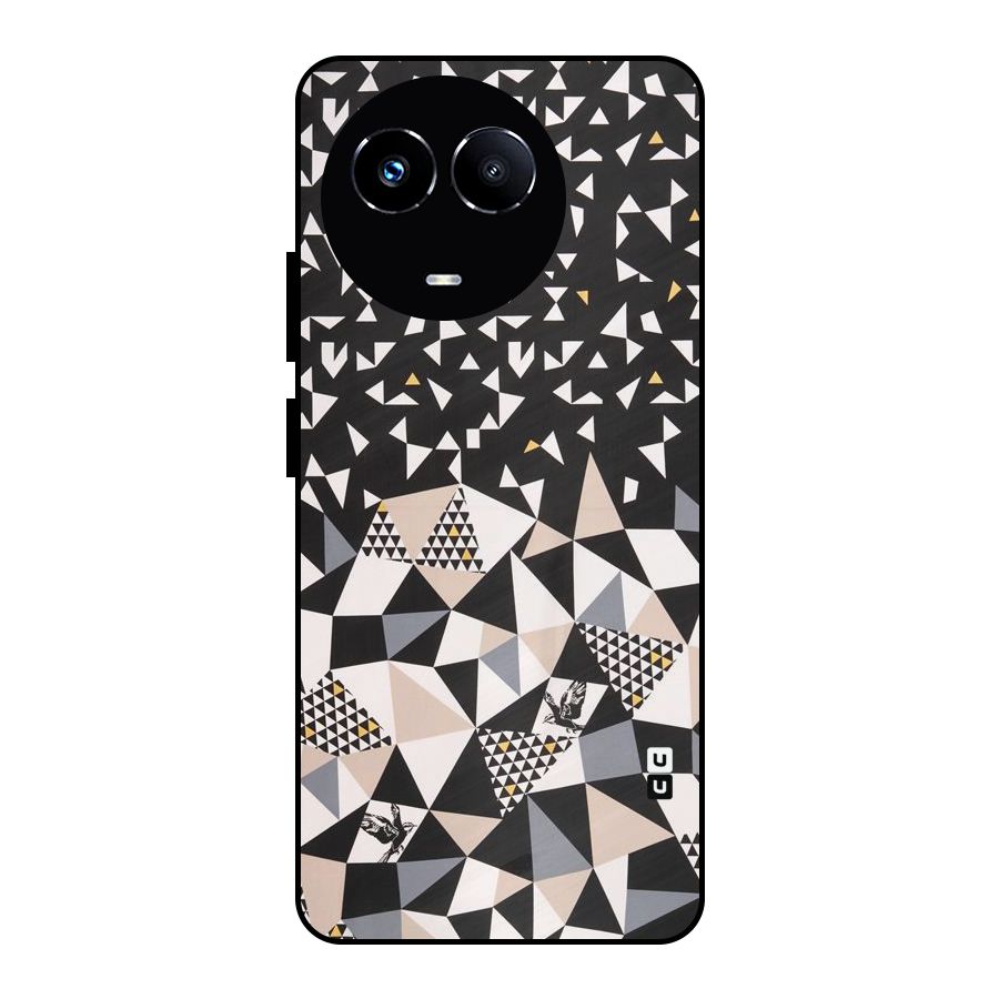 Abstract Varied Triangles Metal Back Case for Realme 11 5G