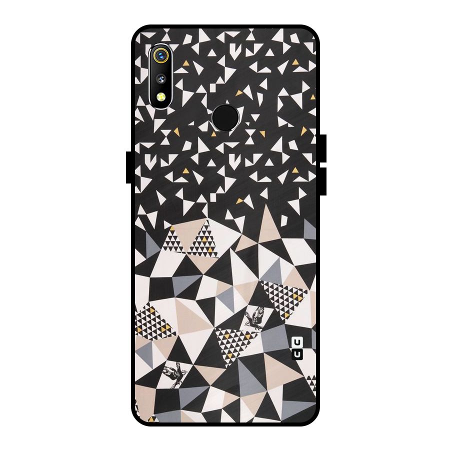 Abstract Varied Triangles Metal Back Case for Realme 3