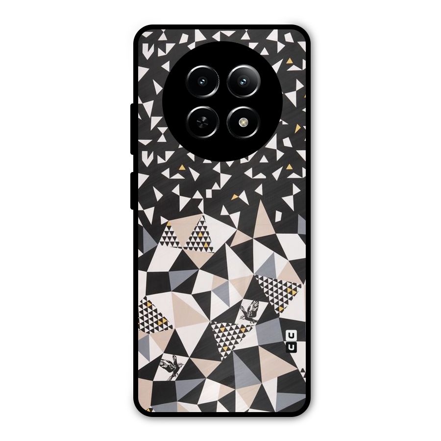 Abstract Varied Triangles Metal Back Case for Realme Narzo 70x 5G