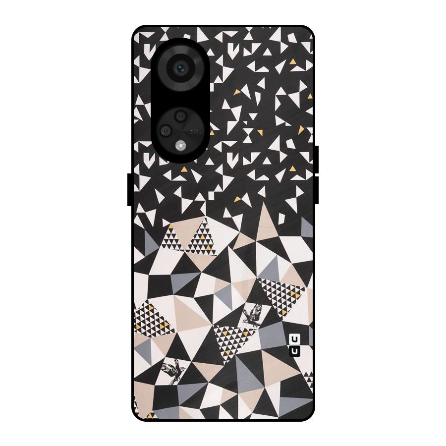Abstract Varied Triangles Metal Back Case for Reno8 T 5G