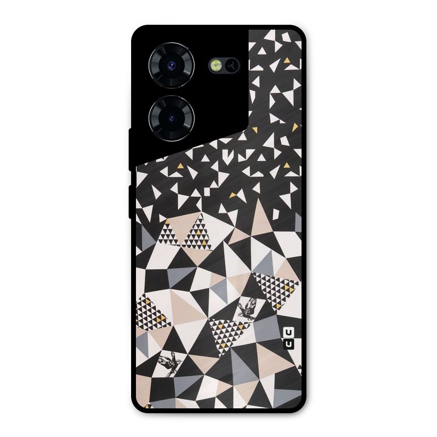 Abstract Varied Triangles Metal Back Case for Tecno Pova 5 Pro 5G