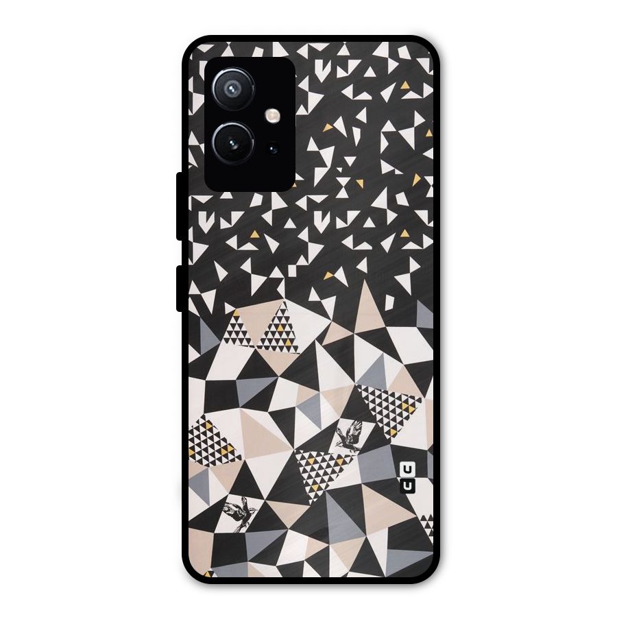 Abstract Varied Triangles Metal Back Case for Vivo T1 5G
