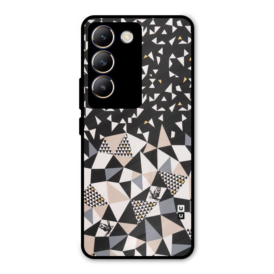 Abstract Varied Triangles Metal Back Case for Vivo T3 5G