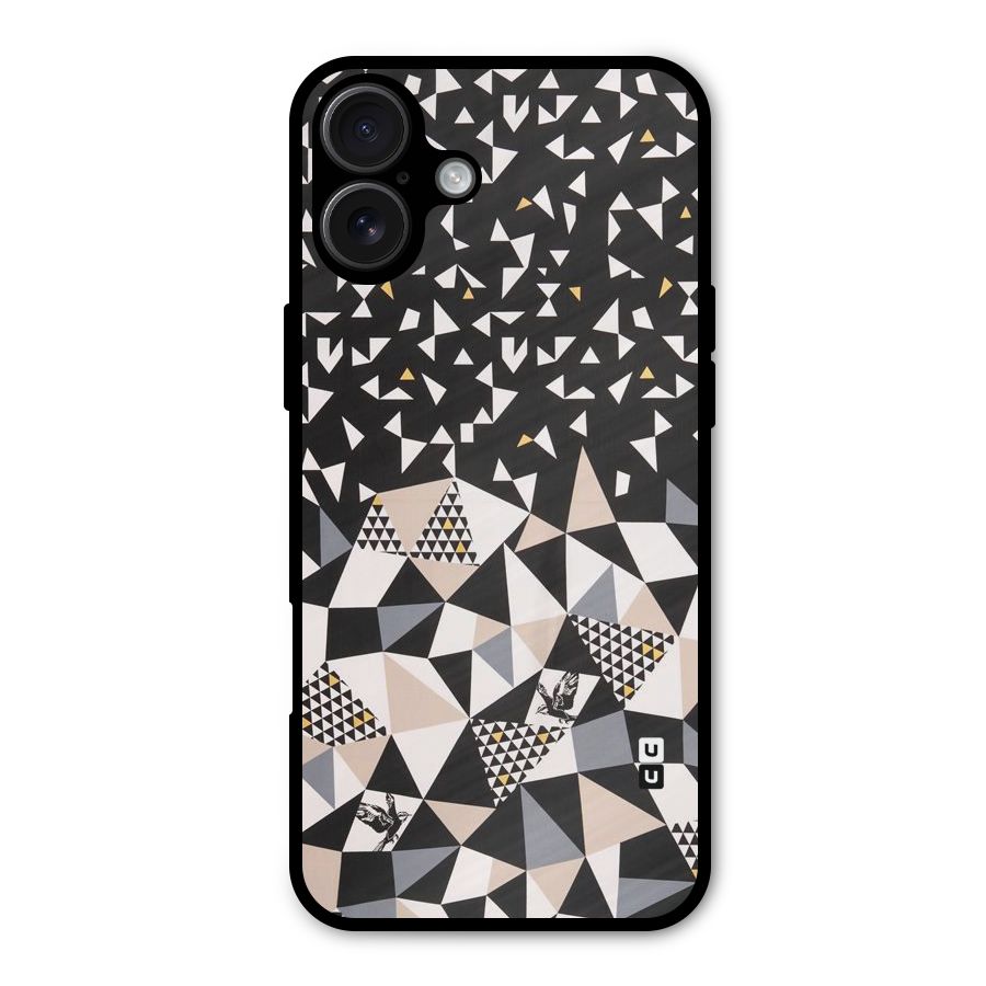 Abstract Varied Triangles Metal Back Case for iPhone 16 Plus