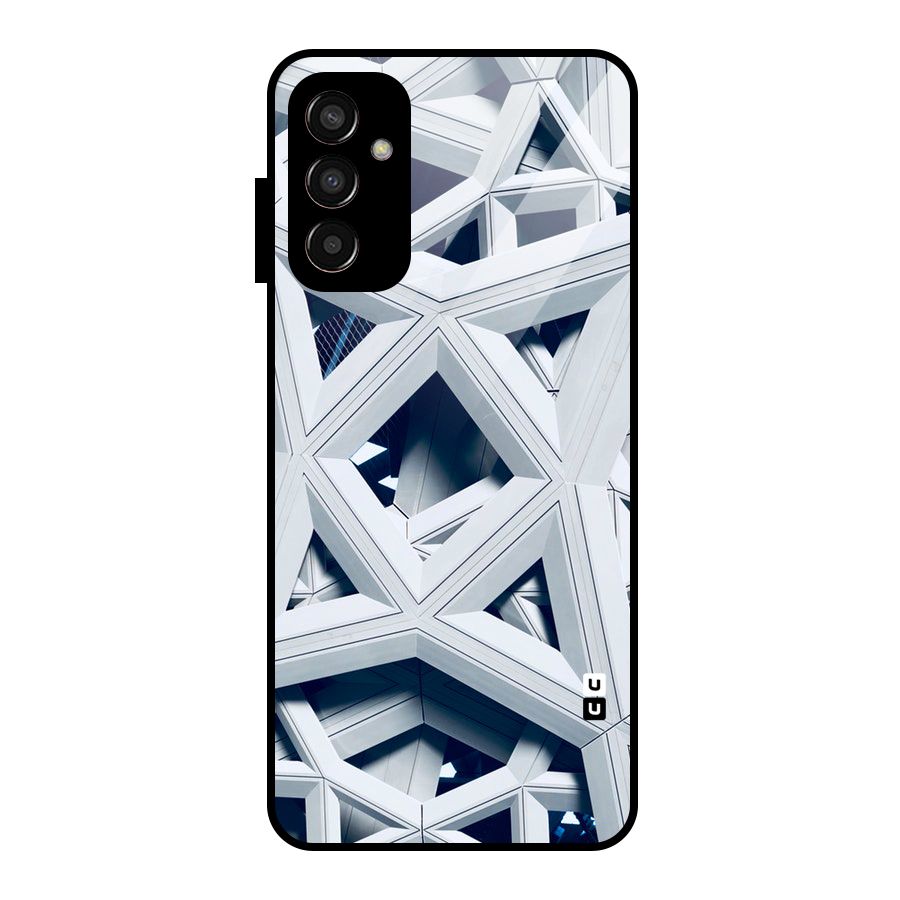 Abstract White Lines Glass Back Case for Galaxy F13