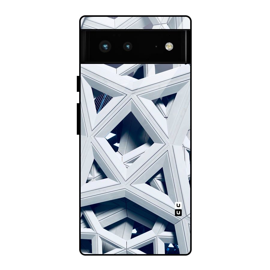 Abstract White Lines Glass Back Case for Google Pixel 6