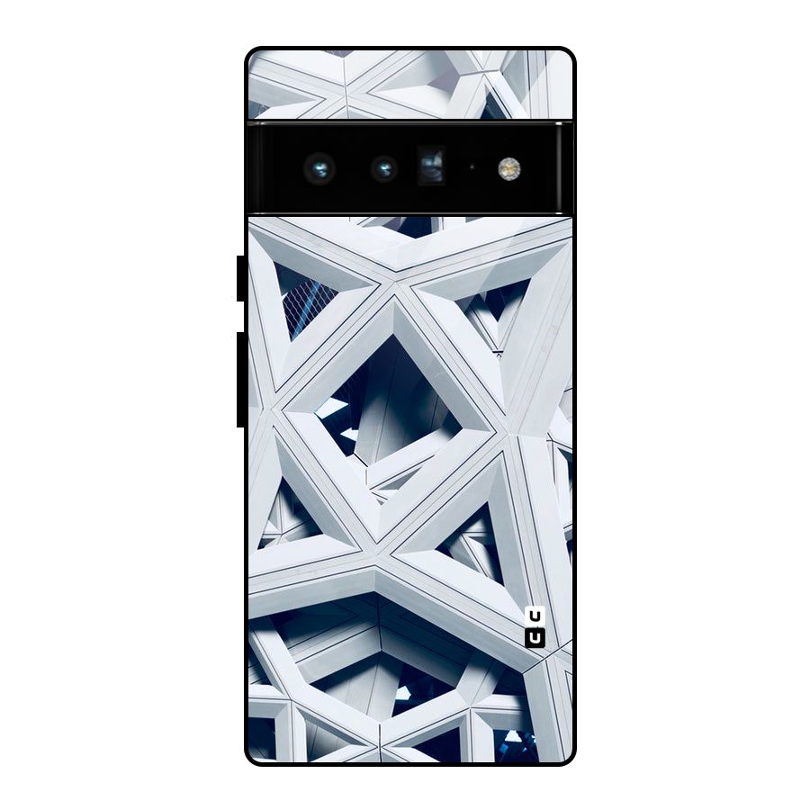 Abstract White Lines Glass Back Case for Google Pixel 6 Pro