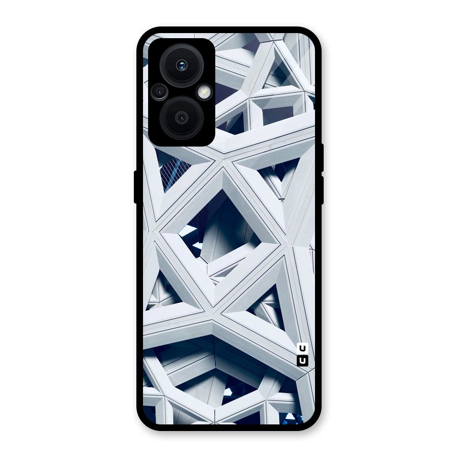 Abstract White Lines Glass Back Case for Oppo F21s Pro 5G