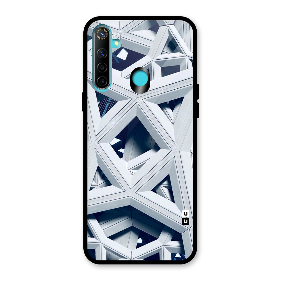 Abstract White Lines Glass Back Case for Realme 5