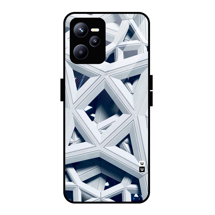 Abstract White Lines Glass Back Case for Realme C35