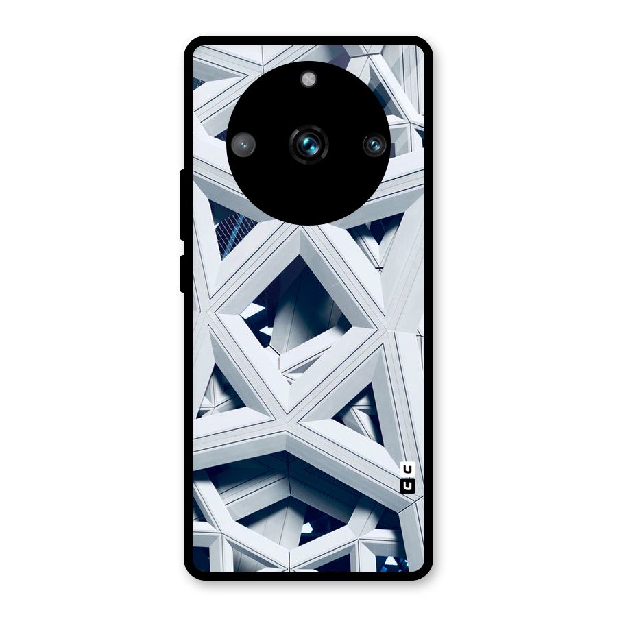 Abstract White Lines Glass Back Case for Realme Narzo 60 Pro