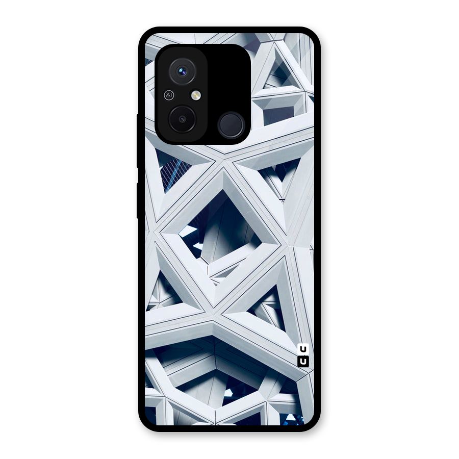 Abstract White Lines Glass Back Case for Redmi 12C