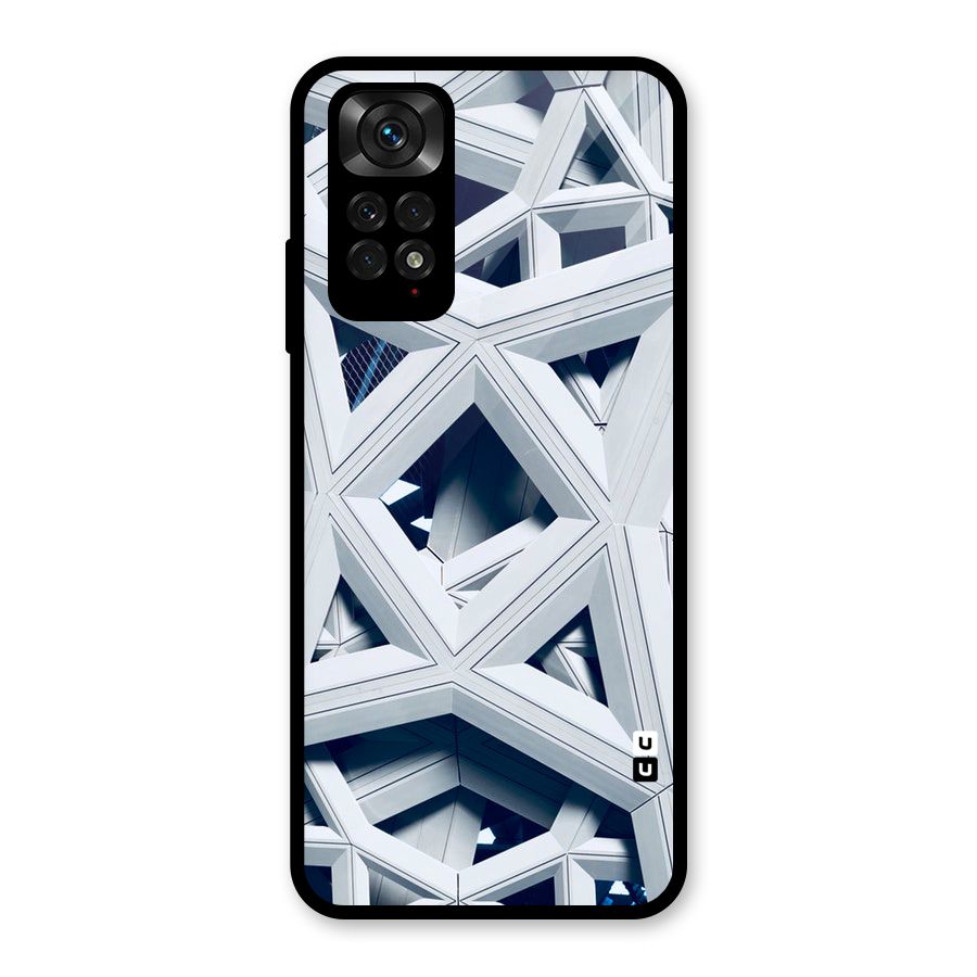 Abstract White Lines Glass Back Case for Redmi Note 11S