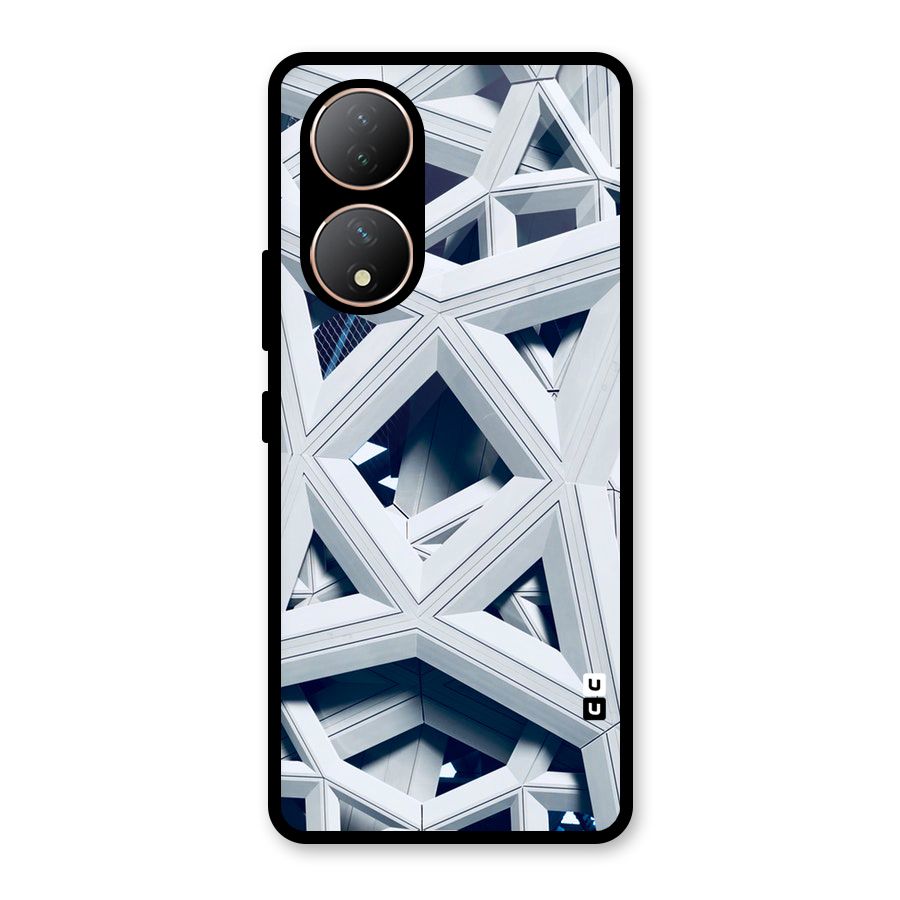 Abstract White Lines Glass Back Case for Vivo Y100A