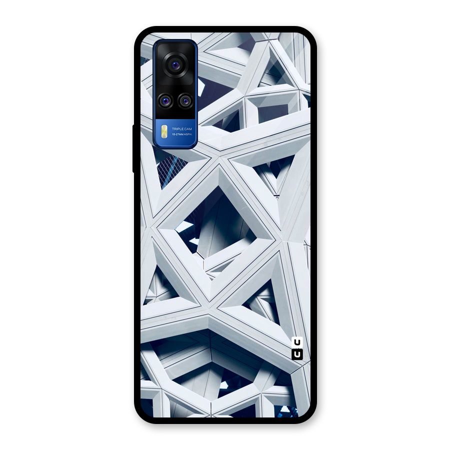 Abstract White Lines Glass Back Case for Vivo Y31