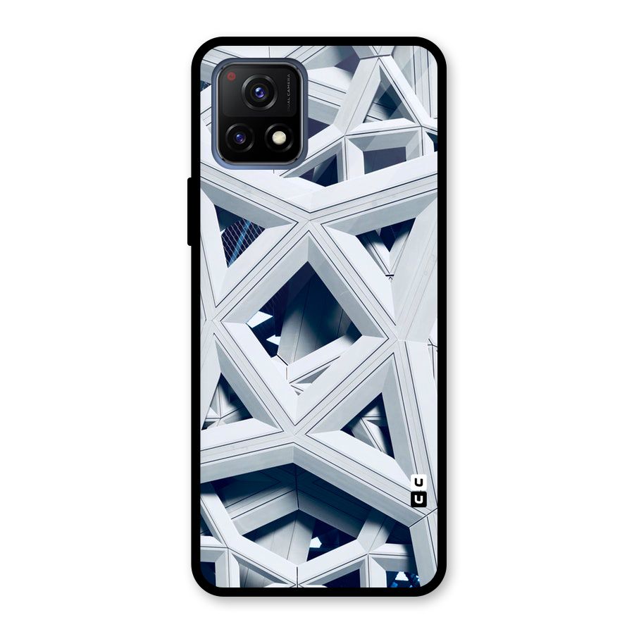 Abstract White Lines Glass Back Case for Vivo Y72 5G
