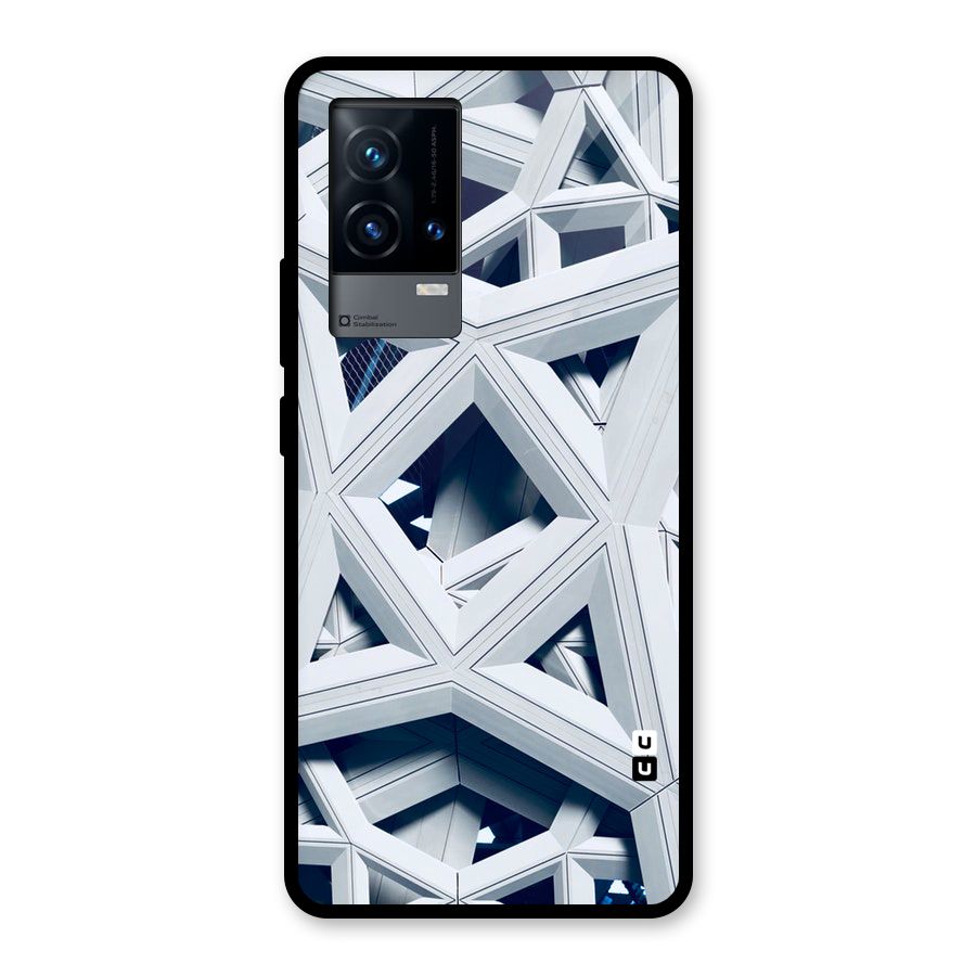 Abstract White Lines Glass Back Case for iQOO 9 5G