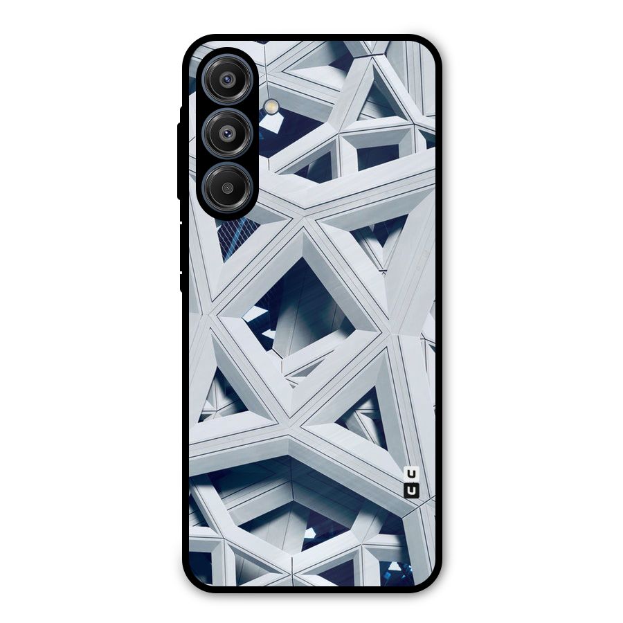 Abstract White Lines Metal Back Case for Galaxy A16 5G