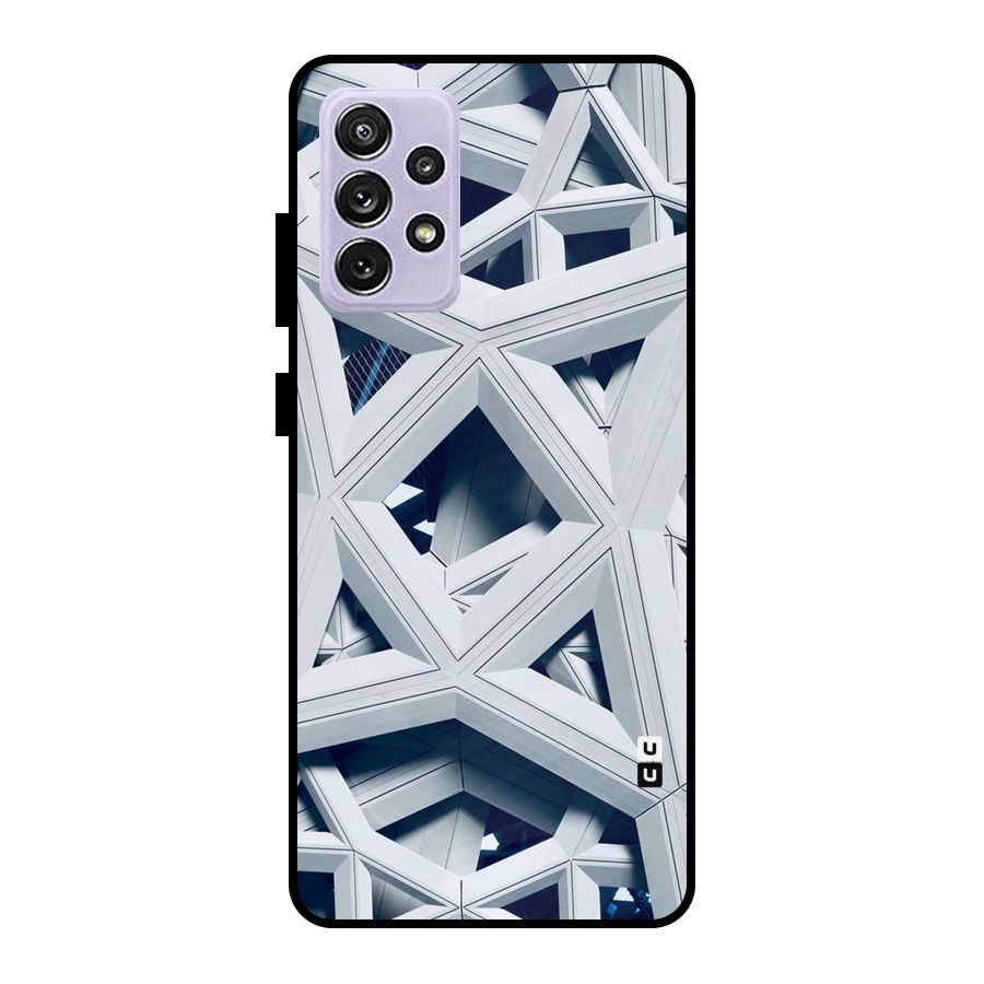 Abstract White Lines Metal Back Case for Galaxy A72