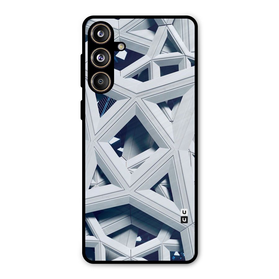 Abstract White Lines Metal Back Case for Galaxy F55