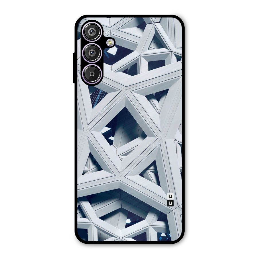 Abstract White Lines Metal Back Case for Galaxy M15