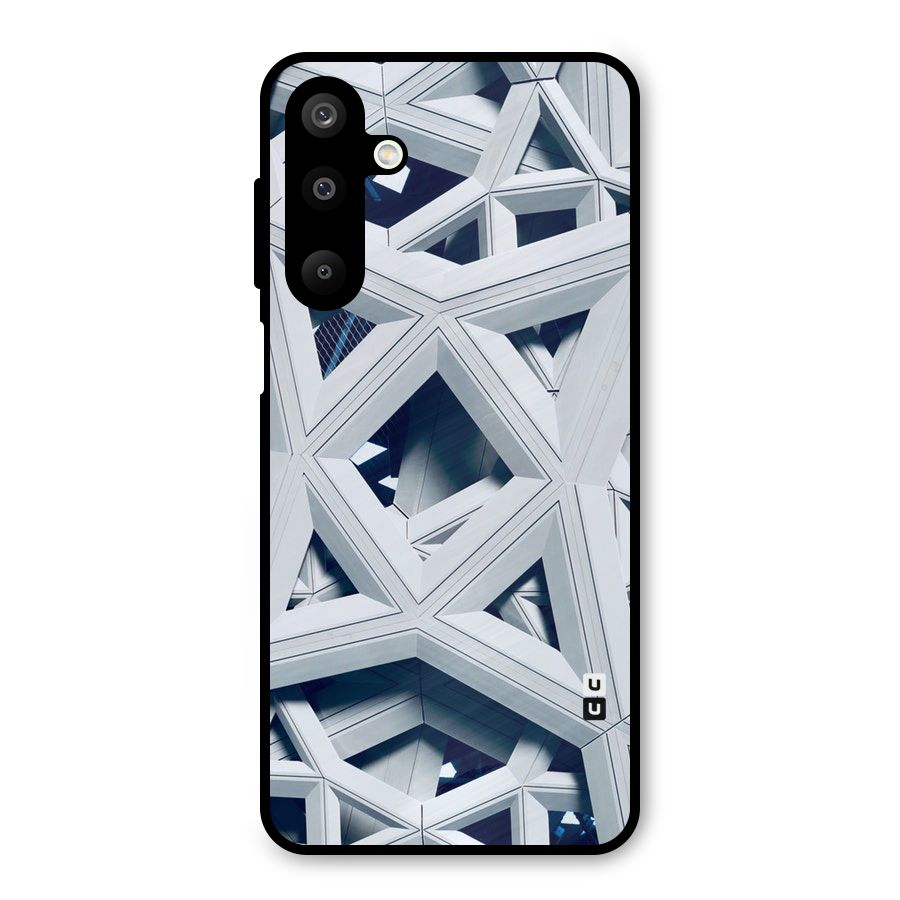 Abstract White Lines Metal Back Case for Galaxy M16
