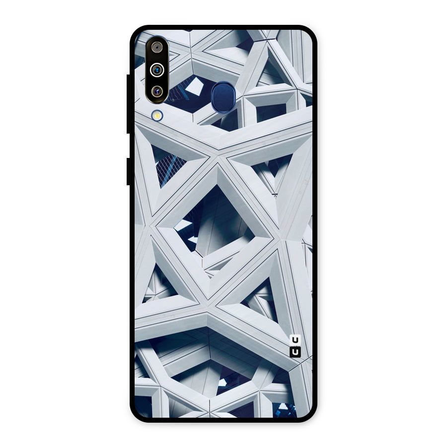 Abstract White Lines Metal Back Case for Galaxy M30