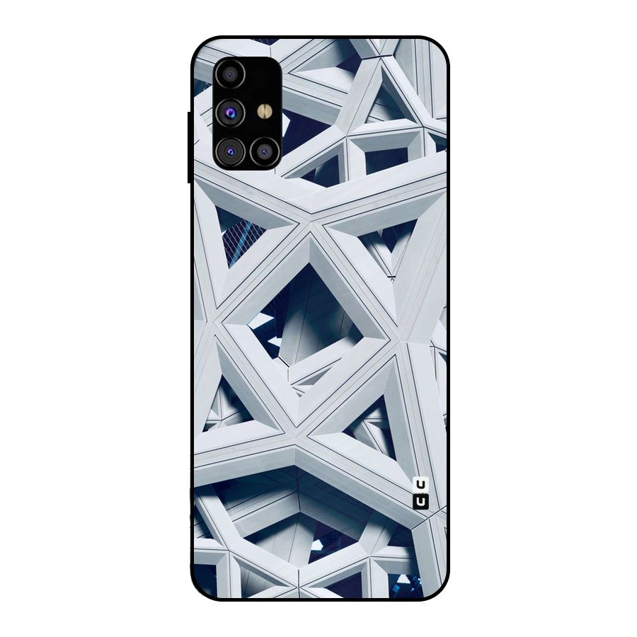 Abstract White Lines Metal Back Case for Galaxy M31s