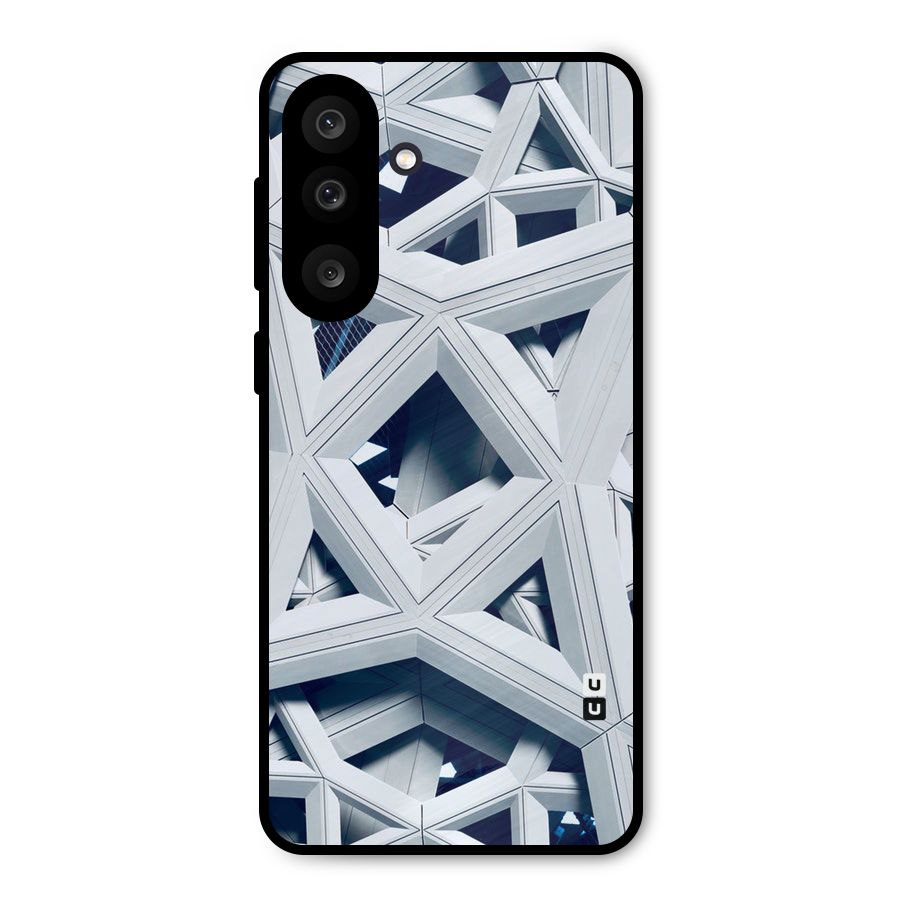 Abstract White Lines Metal Back Case for Galaxy M56