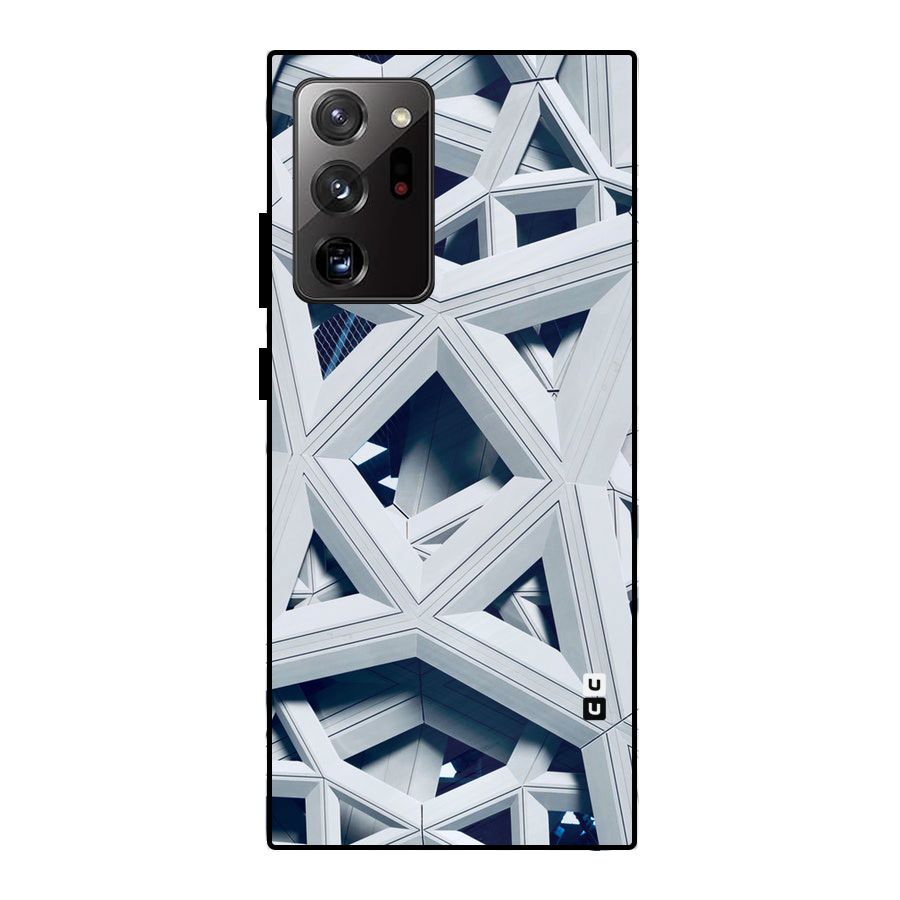 Abstract White Lines Metal Back Case for Galaxy Note 20 Ultra