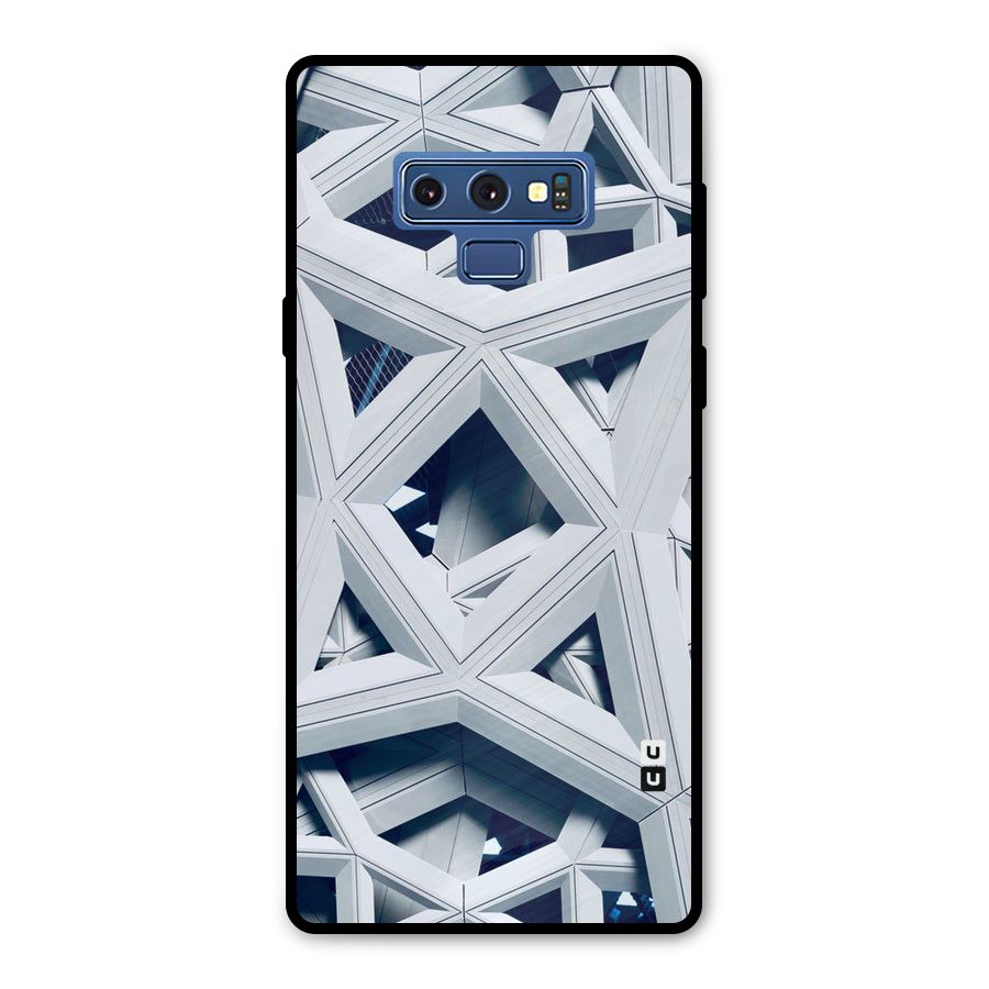 Abstract White Lines Metal Back Case for Galaxy Note 9