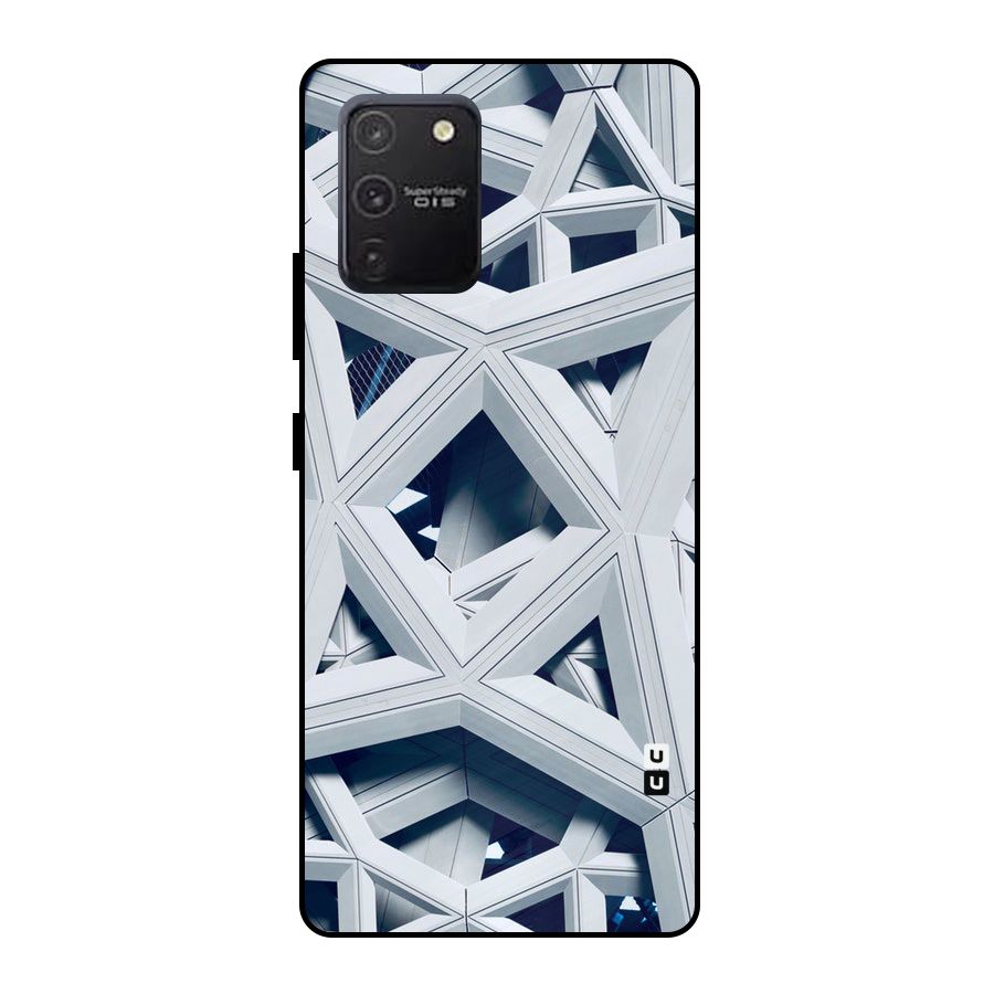 Abstract White Lines Metal Back Case for Galaxy S10 Lite