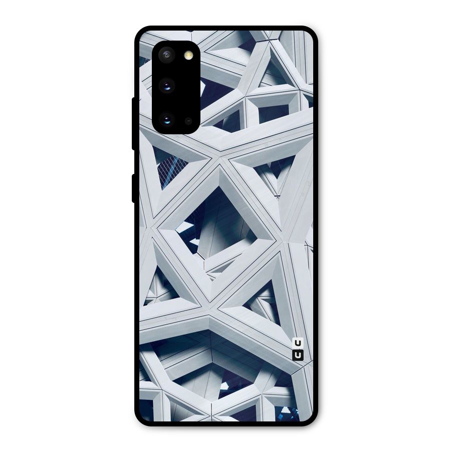 Abstract White Lines Metal Back Case for Galaxy S20