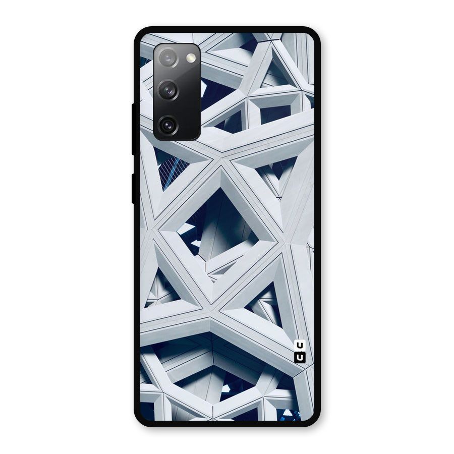 Abstract White Lines Metal Back Case for Galaxy S20 FE