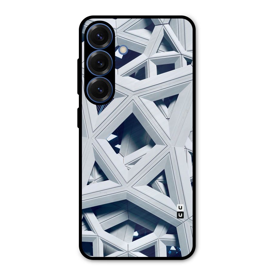 Abstract White Lines Metal Back Case for Galaxy S25