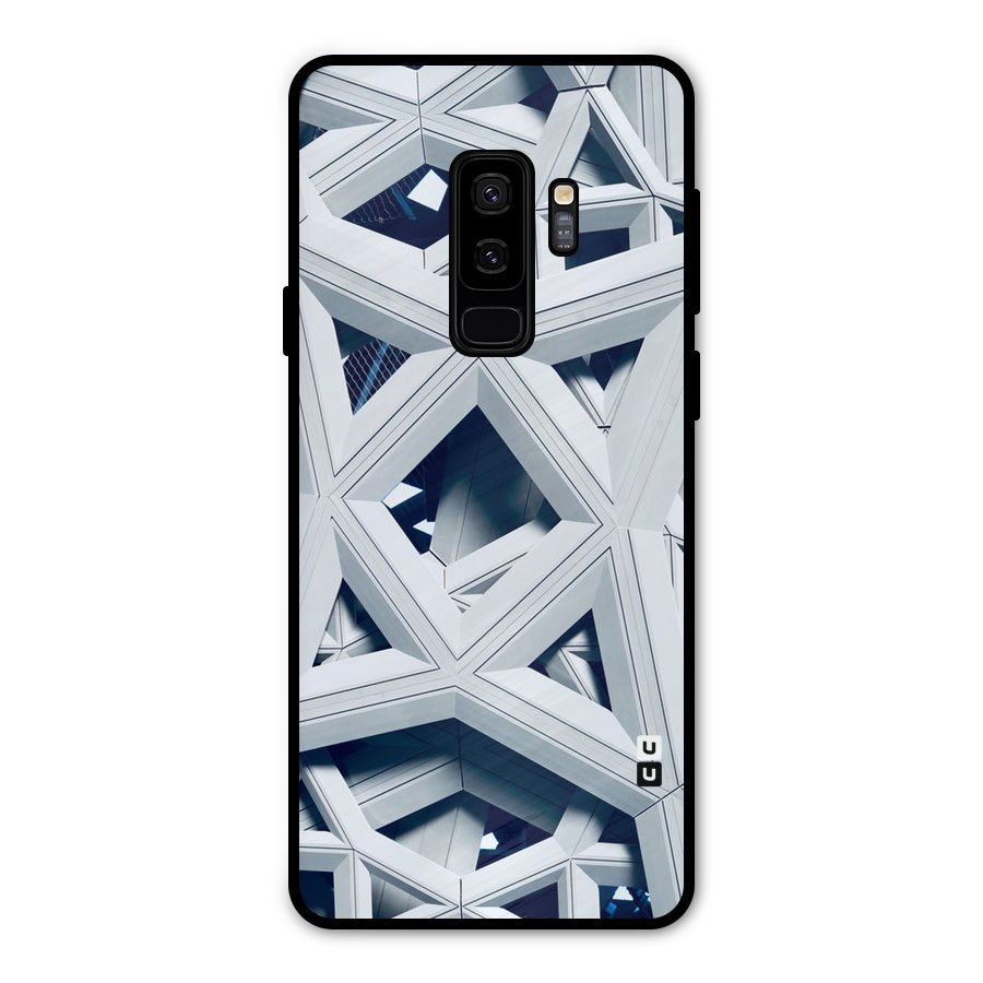 Abstract White Lines Metal Back Case for Galaxy S9 Plus