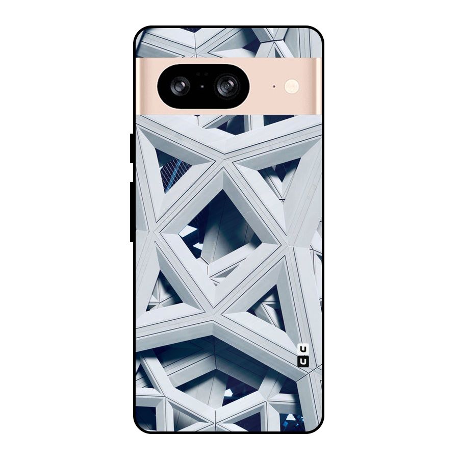 Abstract White Lines Metal Back Case for Google Pixel 8