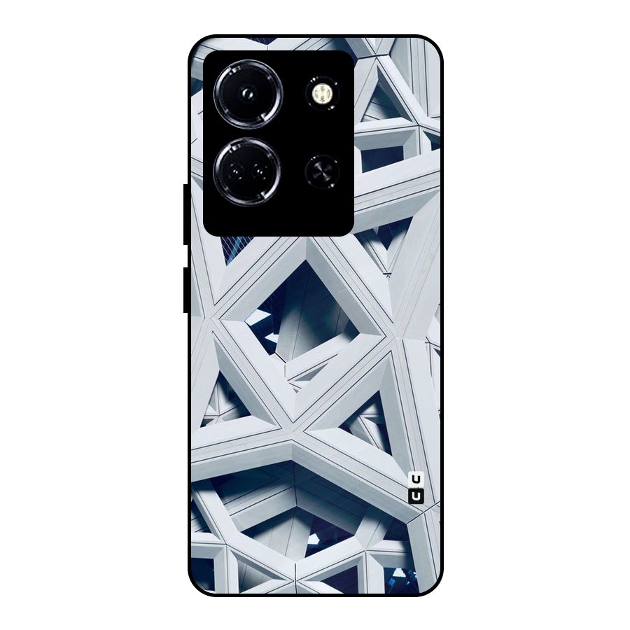 Abstract White Lines Metal Back Case for Infinix Note 30 5G